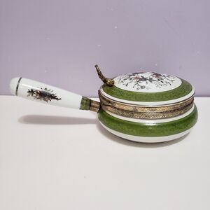 Silent Butler Crumb Catcher Green White Vintage 9"×3"